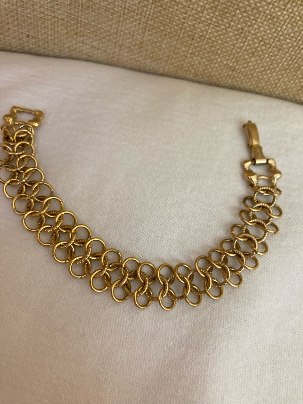 Goldette Signed Vintage Link Gold Tone Bracelet